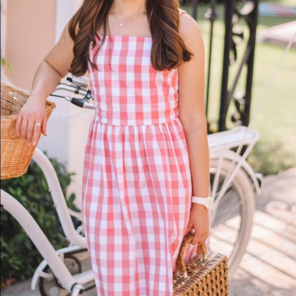 J by J.Crew Pink/Coral Gingham Dress